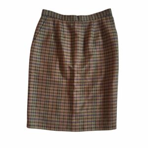 Vintage Anne Klein Plaid Wool/Cashmere Blend Women's Skirt - Size 16